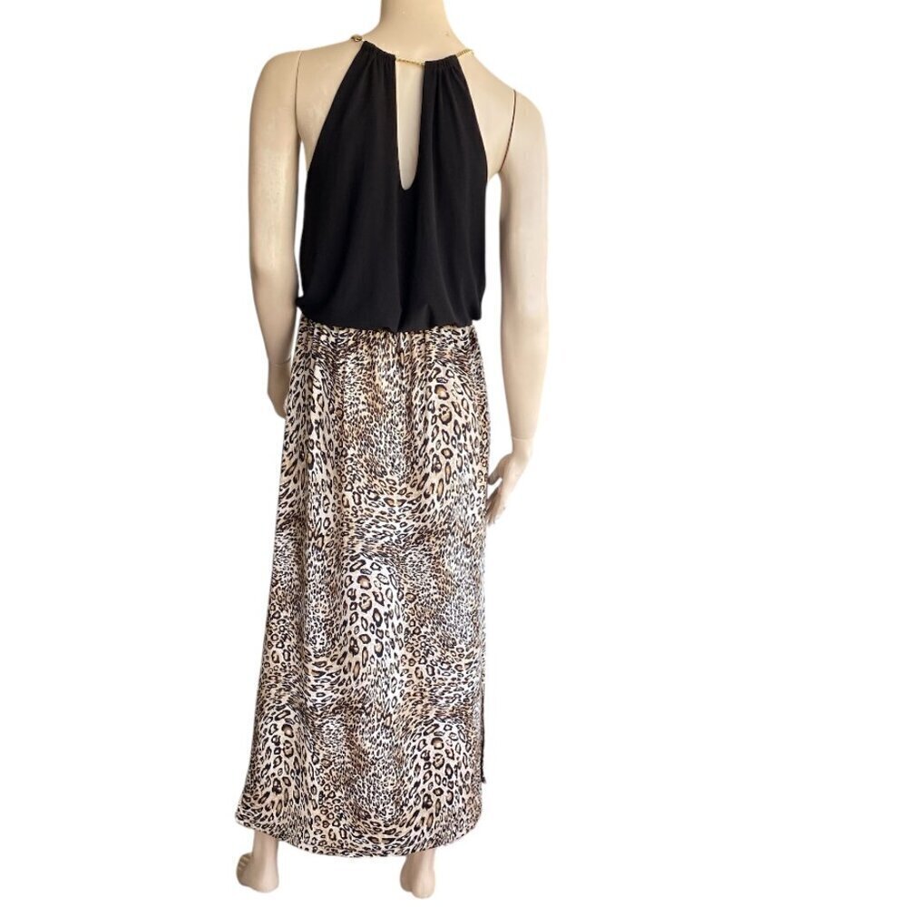 MSK Sleeveless Leopard Print Maxi Dress Sz M - Picture 3 of 10